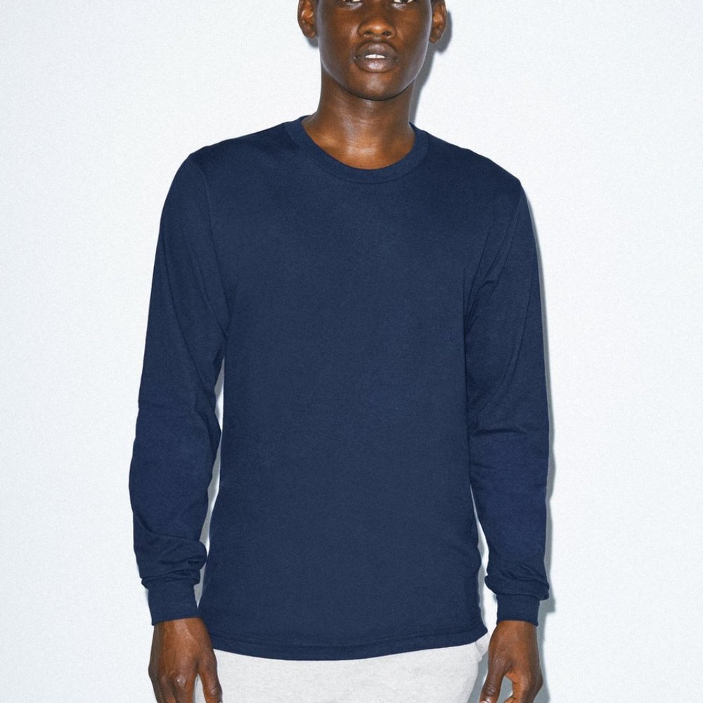 American Apparel Fine Jersey Crewneck Long Sleeve T-Shirt Style #: 2007